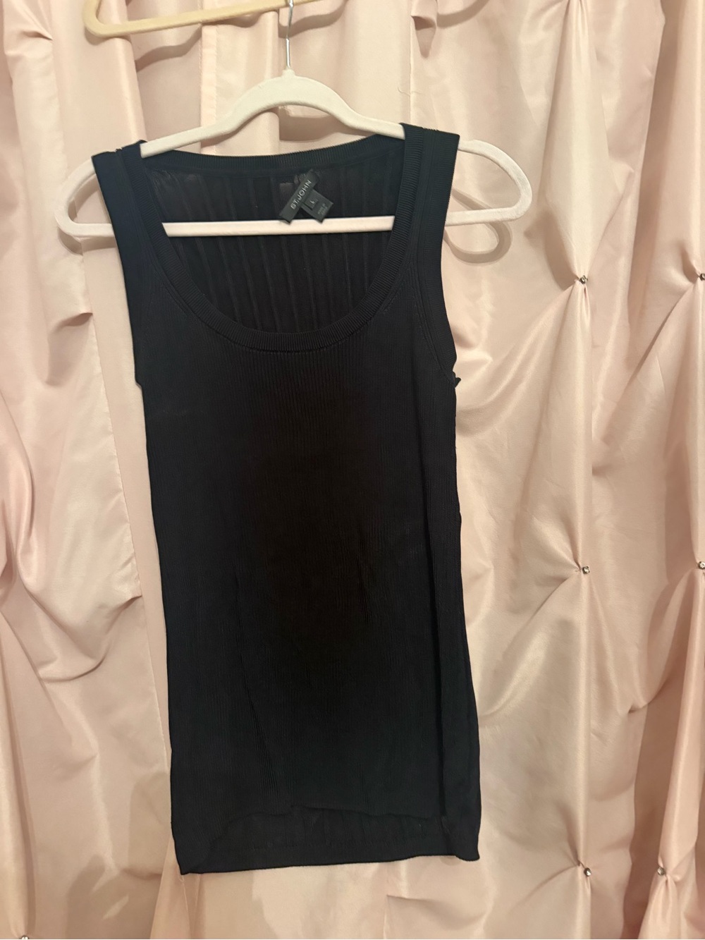 St. John ribbed knit tank top XL black rayon